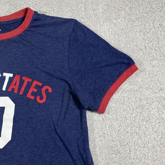 Team USA Shirt L Mens Short Sleeve Soccer Football Ringer Umbro - Picture 9 of 12